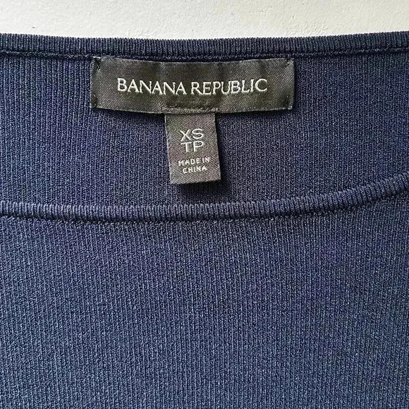 Banana  Republic Sweater Handkerchief Sleeve Crewneck Knit Top Navy Blue Size XS - Picture 11 of 16